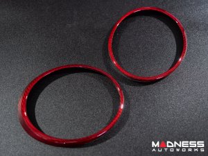 Jaguar F-TYPE Interior Trim - Carbon Fiber - Instrument Cluster Trim Rings - Red Candy